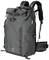 Grey outdoor backpack with multiple pockets and adjustable straps, ideal for hiking or travelling.