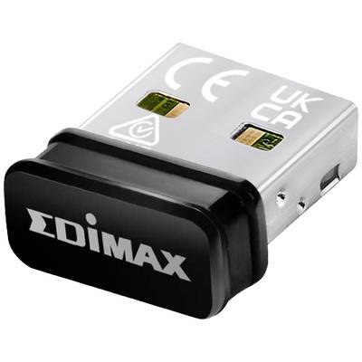 Small USB adapter by Edimax with CE and UKCA marking on metallic surface.