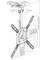 'A mounting instruction for a ceiling bracket. Details show the dimensions, tilt angle of ±45°, height adjustability and minimum/maximum measurements.'