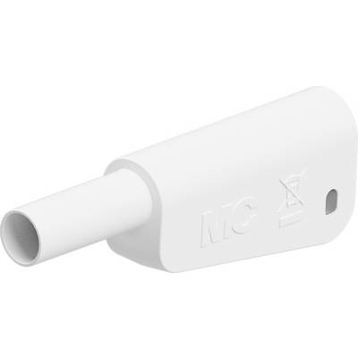 White plastic mouthpiece with 'MC' inscription and crossed-out waste bin symbol, indicating product disposal guidance.