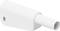 A white, cylindrical plastic attachment with an opening, possibly part of a cleaning device or vacuum cleaner.