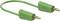 Green electrical cable with two plugs, suitable for 600 volts and up to 15 amperes, with CE marking, in a U-shape.