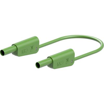 Green cable with two identical plugs at both ends, on which the 'MC4' logo is visible.
