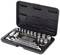 An open toolbox with various spanners, sockets and bits, neatly arranged for easy access.