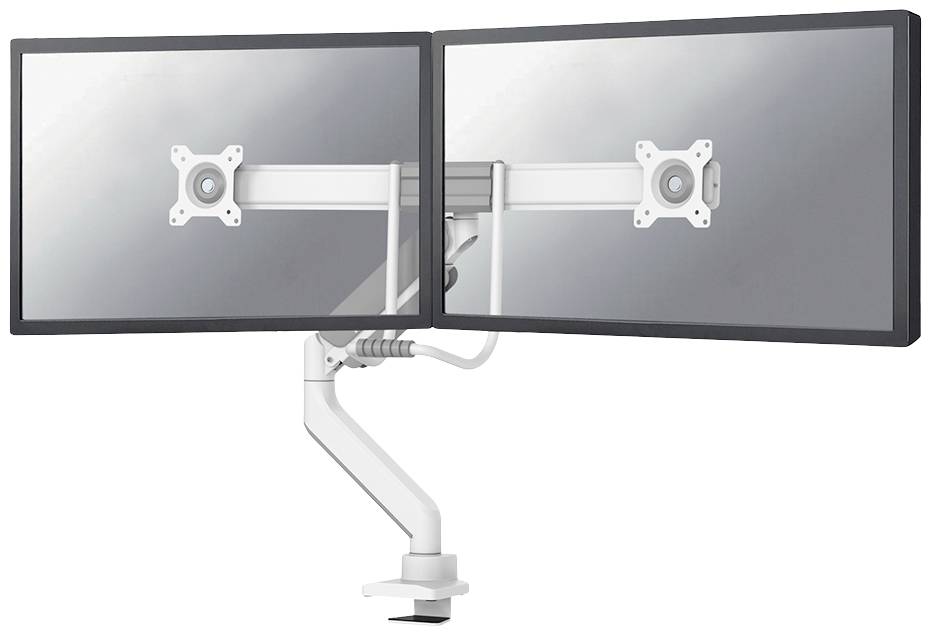 Neomounts DS75-450WH2 2x Monitor desk mount 43,2 cm (17) - 81,3 cm (32) White Height-adjustable, Tiltable, Swivelling, Swivelling