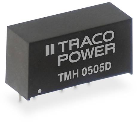 Black electronic component with the inscription 'TRACO POWER TMH 0505D', showing an electronic module or voltage converter.