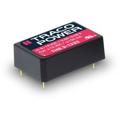 Voltage converter from Traco Power with model number THB 3-1222. Input range: 9-18VDC, output: +12VDC at 0.25A.