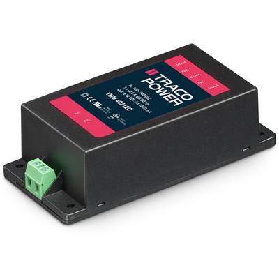 AC/DC Converter 'TRACO POWER', Model Number TMLM 04212C, black housing with green terminal blocks.