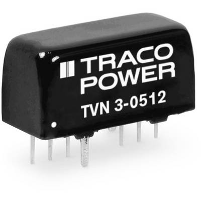 A black, rectangular electronic component with six metal pins, labelled 'TRACO POWER TVN 3-0512'.