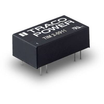 Compact black Traco Power module with model number 'TIM 2-0911', fitted with six connection pins.
