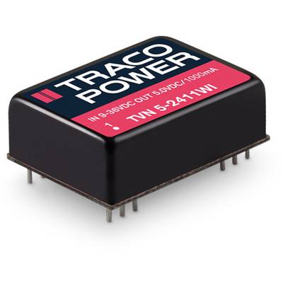 A black electrical module with 'TRACO POWER' printed on the top. It has multiple connection pins underneath.