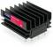 A black heatsink with a red label reading 'TRACO POWER'. The component has several vertical fins for heat dissipation.