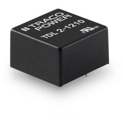 A black electronic component with the inscription 'TRACO POWER TDL 2-1210'. Block-shaped form with a distinctive design.
