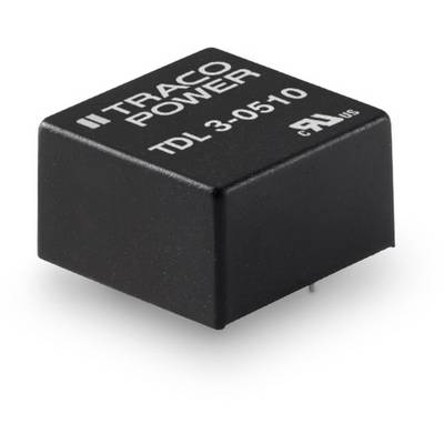 Black, rectangular electronic component with the inscription 'TRACO POWER TDL 3-0510'.<br><br>Note: The translation appears to be identical to the original text, as it is a technical description using standard international terminology.