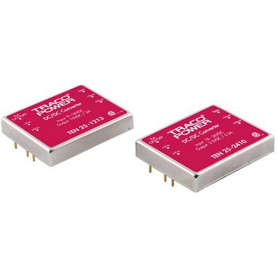Two red TRACO POWER DC/DC converters, TEN 25-1213 and TEN 25-2410, with technical specifications on the top side.