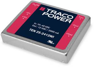 TracoPower  TEN 25-4822WI  DC/DC converter (print)  48 V DC  12 V DC, -12 V DC  1.25 A  25 W  No. of outputs: 2 x  Content 1 pc(s)