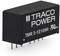 Black Traco-Power module with 'TMR 3-1210WI' inscription, rectangular shape, multiple pins on the underside for electronic applications.