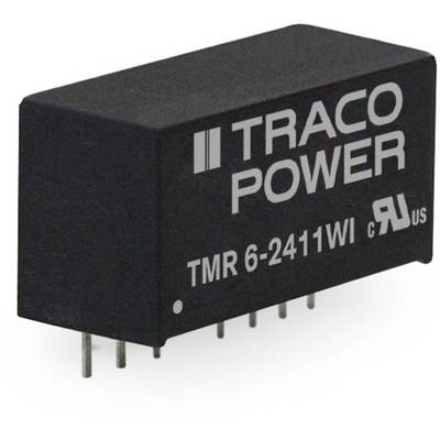 Black electronic component with the inscription 'TRACO POWER TMR 6-2411WI', numerous connection pins at the underside.