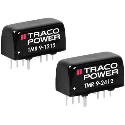 Two black electronic components with the inscription 'TRACO POWER TMR 9-1215' and 'TRACO POWER TMR 9-2412', each with multiple connections.