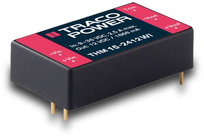 TracoPower THM 15-2422WI DC/DC converter (print) 24 V DC 625 mA 15 W No. of outputs: 2 x Content 1 pc(s)-0