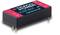'Rectangular DC/DC converter by TRACO Power, model THM 30-2411WI, 9-36 V input, 5 V output. Black housing with red and blue markings.'