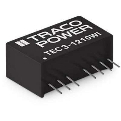 Black Traco Power TEC 3-1210WI Voltage Converter with multiple connection pins, suitable for electronic devices.