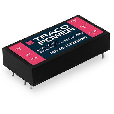   TracoPower  TEN 40-11023WIRH  DC/DC converter (print)  110 V DC  +15 V DC  1.333 A  40 W  No. of outputs: 2 x  Content