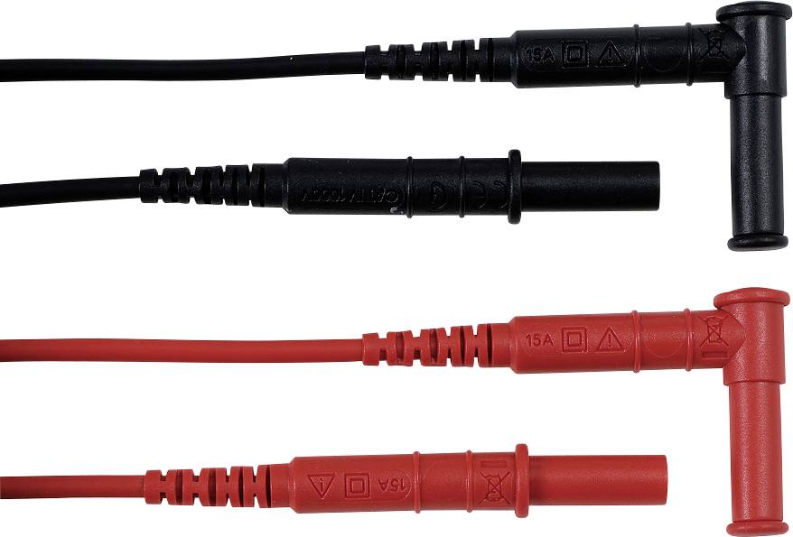Chauvin Arnoux Test lead kit 4 mm safety plug 4 mm safety jack 1.5 m Red, Black 1 Set