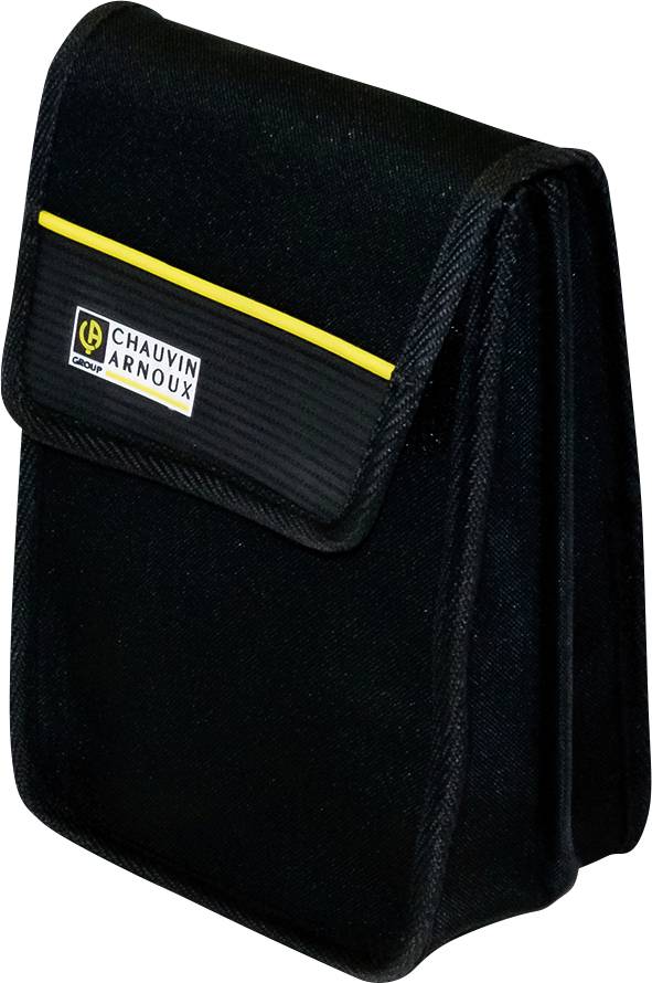 Black carry bag with yellow stripes and the 'CHAUVIN ARNOUX' logo on the front, for storing equipment.