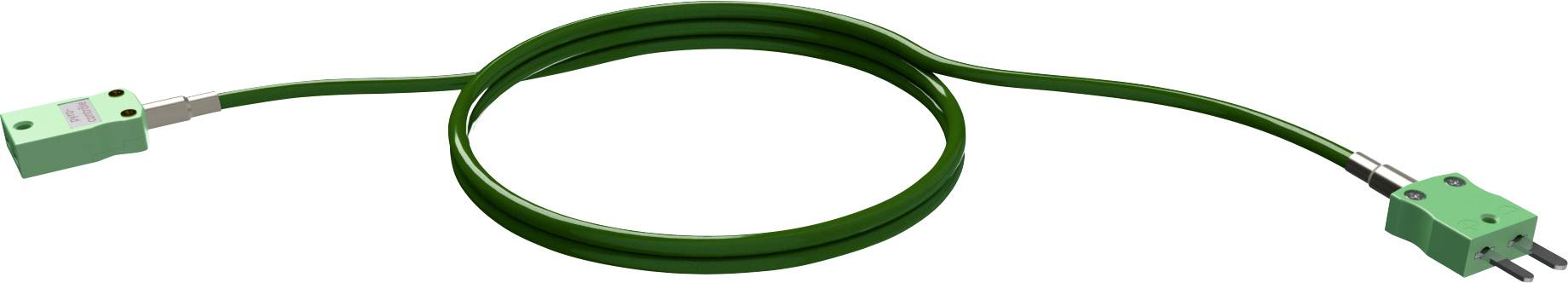 Green cable with rectangular connectors at both ends, potentially suitable for electrical or sensor applications.