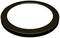 A round, black ring on a white background.