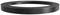 A black, flat ring lies on a light surface.