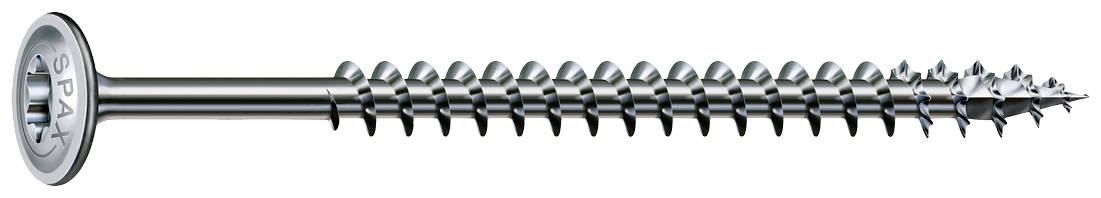 A silver metal screw with a cross-head and sharp threads running along the shaft.