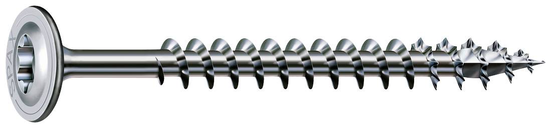 Metal screw with a countersunk head and slender thread, suitable for wood and metal connections.
