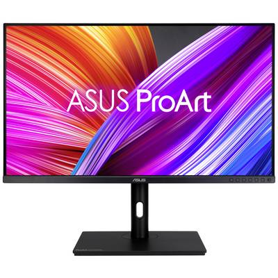An ASUS ProArt Monitor with vibrant, colourful lines on the screen, demonstrating creative design and visual clarity.