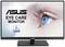 Asus Monitor Advert with a Close-up of an Eye and Note 'TÜV Rheinland Certified' for Eye Protection.