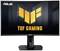 'ASUS TUF Gaming Monitor' with large display and robust stand, ideal for video games. Brand logo in top left corner.