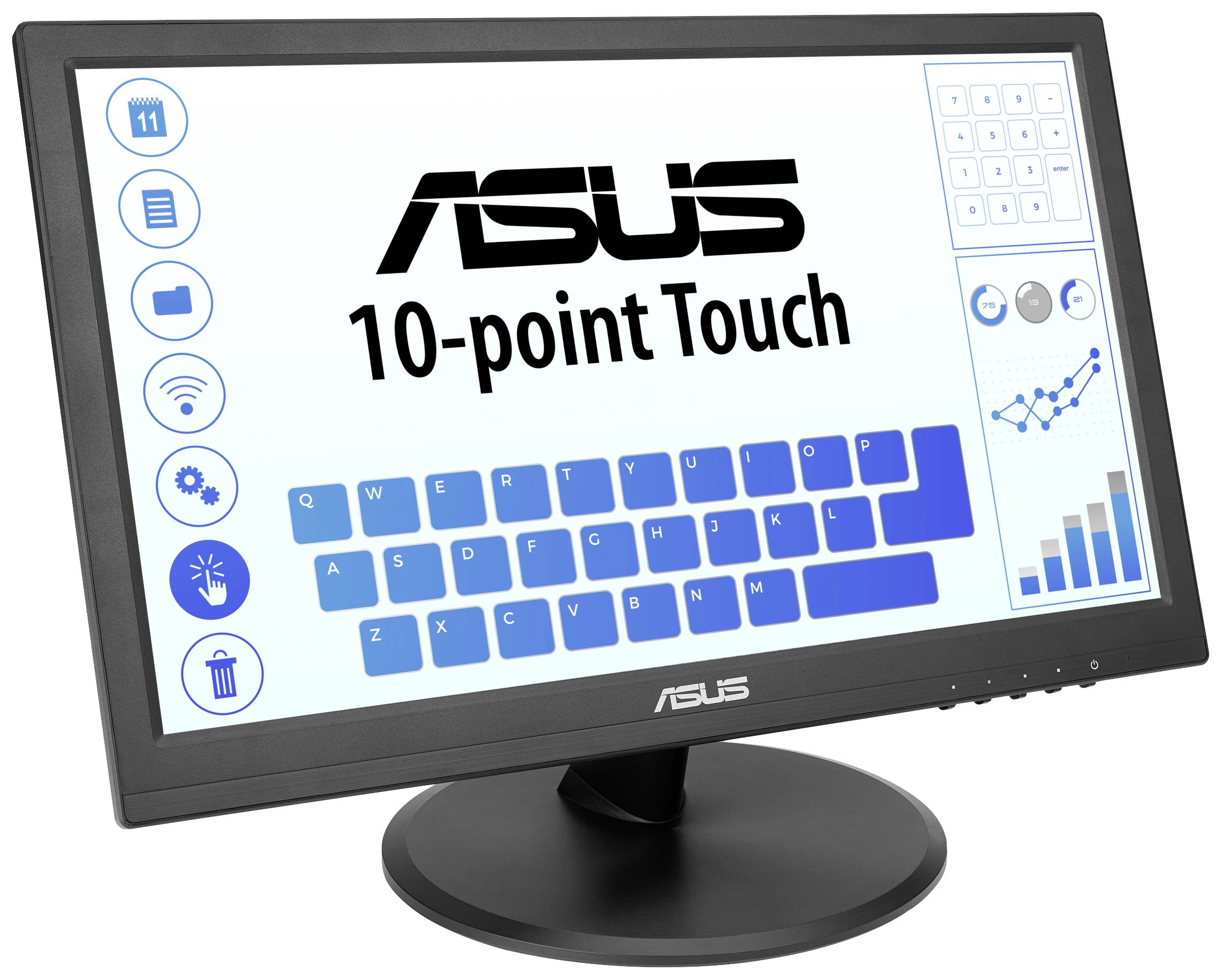 Asus VT168HR Touch Touchscreen EEC: B (A - G) 39.6 cm (15.6 inch) 1388 x 768 p 16:9 5 ms HDMI™, USB, VGA TN LED