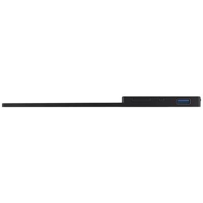 A flat black device with a USB port and a rectangular body.