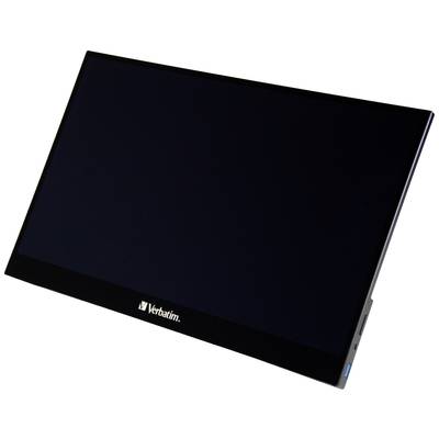 A black, portable monitor by Verbatim. The screen is switched off.