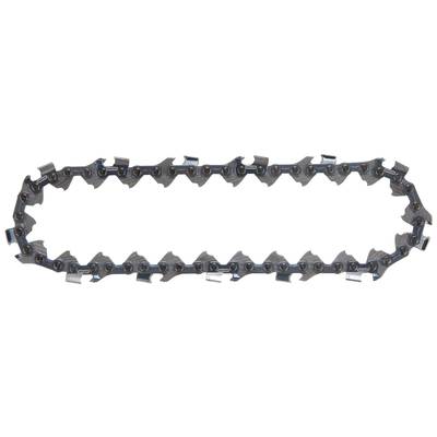 Metal-link chainsaw chain for wood processing.