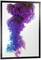 Lilac and blue colour clouds float in liquid on a white background, creating a dynamic, vibrant colour effect.