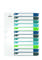 Divider file with twelve coloured tabs numbered 1 to 12, suitable for organising and structuring documents in a folder.