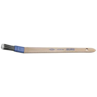 Paint brush with wooden handle and blue plastic bristle holder, brand '1120 No. 20', ideal for fine painting work.