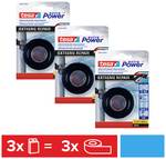 tesa EXTRA Power Extreme repair tape in pack of 3-piece self-fusing repair tape made of silicone for insulating and sealing - 3x 2.5 m: 19mm - black