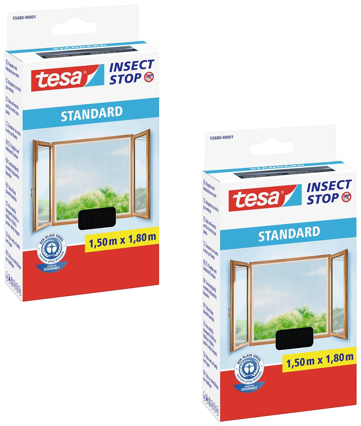 tesa STANDARD 55680-00500-04 Fly screen (W x H) 150 cm x 180 cm White 2 pc(s)