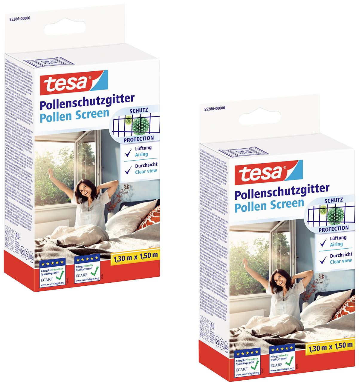 tesa 55286-00500-01 Pollen screen (W x H) 130 cm x 150 cm Anthracite 2 pc(s)