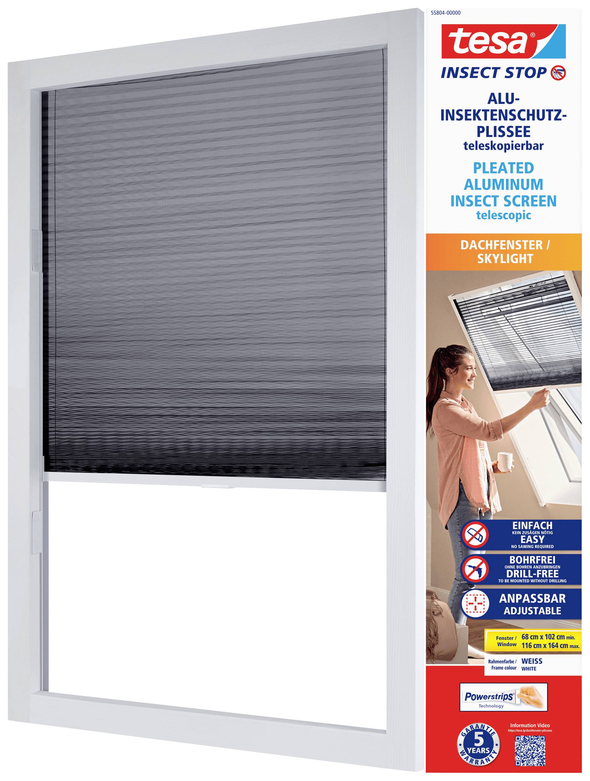 tesa Insect Stop 55804-00000-00 Aluminium fly screen (W x H) 1.14 m x 1.60 m Anthracite 1 pc(s)