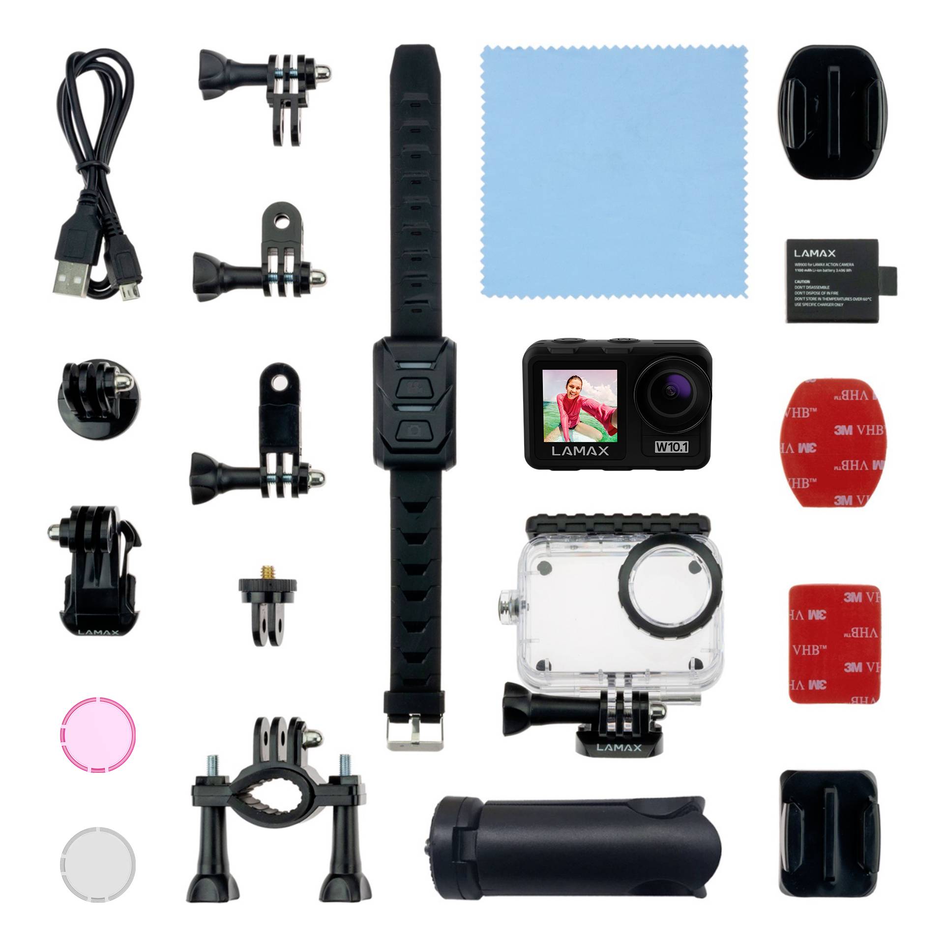 Lamax LAMAX W10.1 Action camera 4K, Image stabilizer, Dual screen, Waterproof, Touchscreen, Full