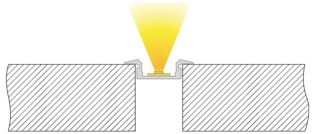 Cross-section diagram of two metal blocks separated by a narrow gap, with a yellow laser beam focused onto the joint to show beam welding.